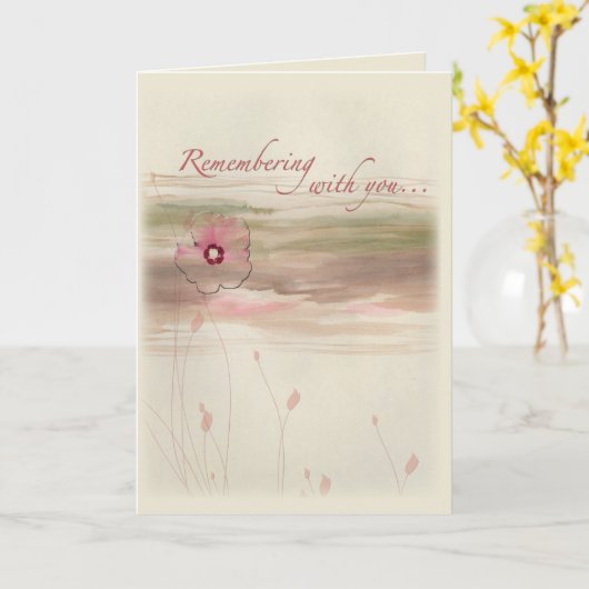 Landschap Bloem Sympathie Kaart (Gele Bloem)