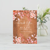 Landschap Bloemen Bloemstuk Bruiloft Bedankt Kaart (Staand voorkant)