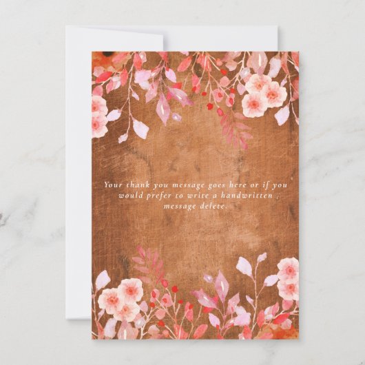 Landschap Bloemen Bloemstuk Bruiloft Bedankt Kaart (Achterkant)