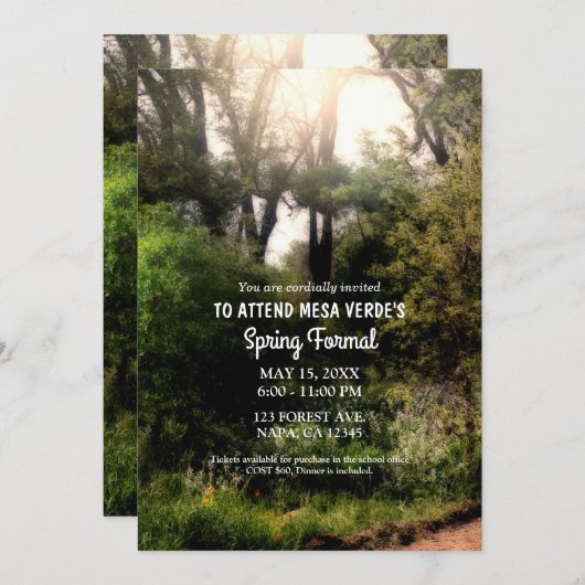 Landschap Bloemige Betoverde Bos Lente Formeel Kaart (Voorkant / Achterkant)