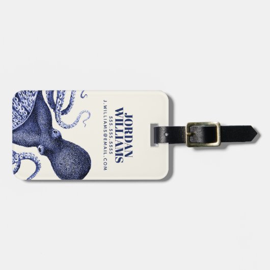 Landschap Blue Octopus Bagagelabel (Voorkant horizontaal)
