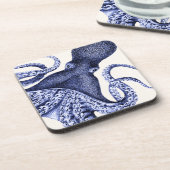 Landschap Blue Octopus Bier Onderzetter (Linkerzijde)
