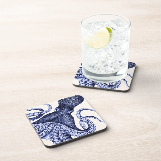Landschap Blue Octopus Bier Onderzetter (Rechterzijde)