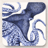 Landschap Blue Octopus Bier Onderzetter (Voorkant)