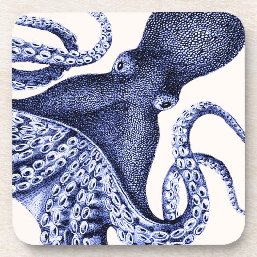 Landschap Blue Octopus Bier Onderzetter (Voorkant)