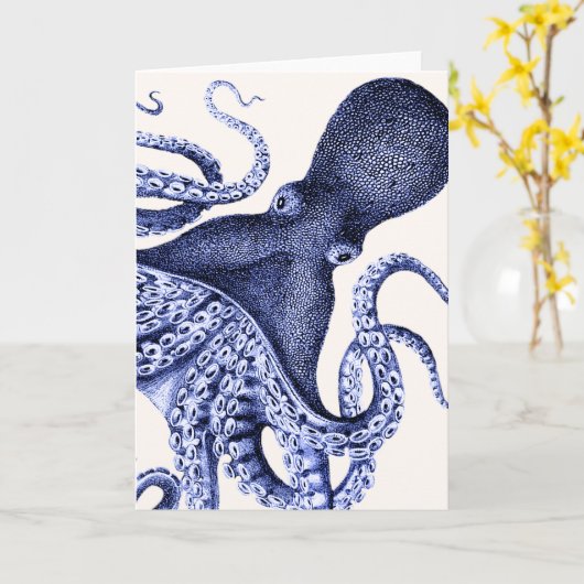 Landschap Blue Octopus Kaart (Gele Bloem)