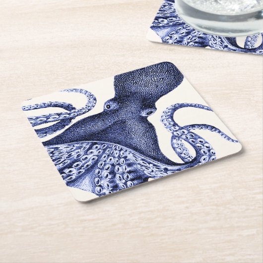 Landschap Blue Octopus Kartonnen Onderzetters (Schuin)