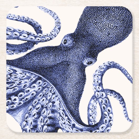 Landschap Blue Octopus Kartonnen Onderzetters (Voorkant)