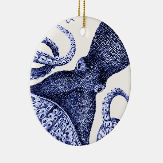 Landschap Blue Octopus Keramisch Ornament (Rechts)