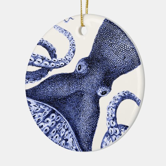 Landschap Blue Octopus Keramisch Ornament (Links)
