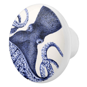 Landschap Blue Octopus Keramische Knop