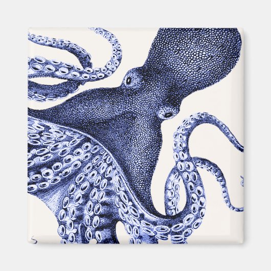 Landschap Blue Octopus Magneet (Voorkant)