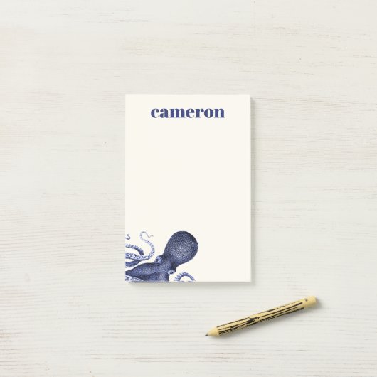 Landschap Blue Octopus Post-it® Notes (Op bureau)