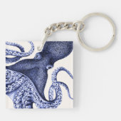 Landschap Blue Octopus Sleutelhanger (Achterkant)