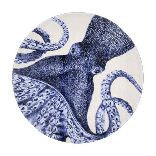 Landschap Blue Octopus Snijplank