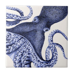 Landschap Blue Octopus Tegeltje