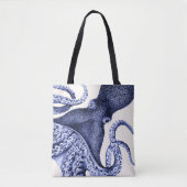 Landschap Blue Octopus Tote Bag (Voorkant)