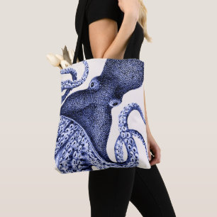 Landschap Blue Octopus Tote Bag