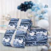 Landschap Blue Victoriaans startpunt Cadeaupapier