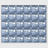 Landschap Blue Victoriaans startpunt Cadeaupapier (Vlak)