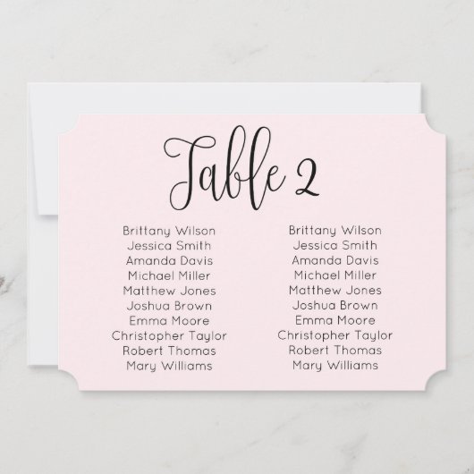 Landschap blush bruiloft zitkaart. Roze modern Kaart (Voorkant)