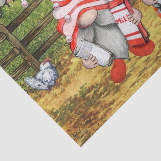 Landschap boerderij Koe Melkgnomen Landschap Tissuepapier (Detail)