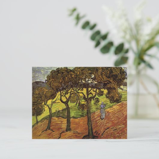 Landschap, bomen en figuren van Vincent van Gogh Briefkaart (Staand voorkant)