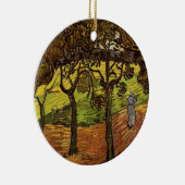 Landschap, bomen en figuren van Vincent van Gogh Keramisch Ornament (Rechts)