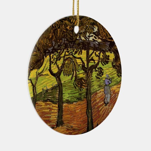 Landschap, bomen en figuren van Vincent van Gogh Keramisch Ornament (Rechts)