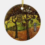 Landschap, bomen en figuren van Vincent van Gogh Keramisch Ornament (Voorkant)