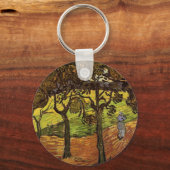 Landschap, bomen en figuren van Vincent van Gogh Sleutelhanger (Voorkant)