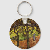 Landschap, bomen en figuren van Vincent van Gogh Sleutelhanger (Voorkant)