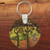 Landschap, bomen en figuren van Vincent van Gogh Sleutelhanger (Voorkant)