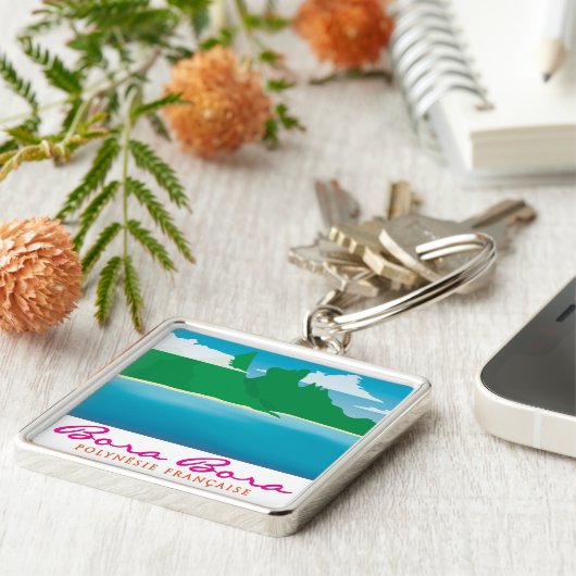 Landschap Bora bora Sleutelhanger (Zijkant)