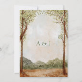  landschap bos bosrijke bruiloft kaart (Achterkant)