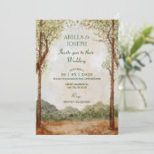  landschap bos bosrijke bruiloft kaart (Staand voorkant)