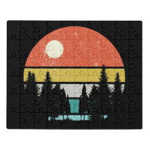 Landschap Bos Natuur Retro Sunset