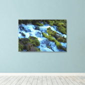 Landschap Bos Waterval Canvas Afdruk (Insitu (Houten vloer))