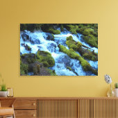 Landschap Bos Waterval Canvas Afdruk (Insitu (Woonkamer))