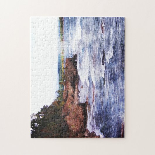 Landschap boven het schiereiland legpuzzel (Verticaal)