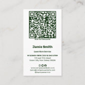 Landschap Branding QR Code Foto Lawn Care Visitekaartje (Achterkant)