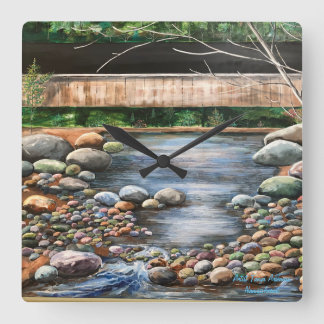 Landschap Brook Art Vierkante Klok