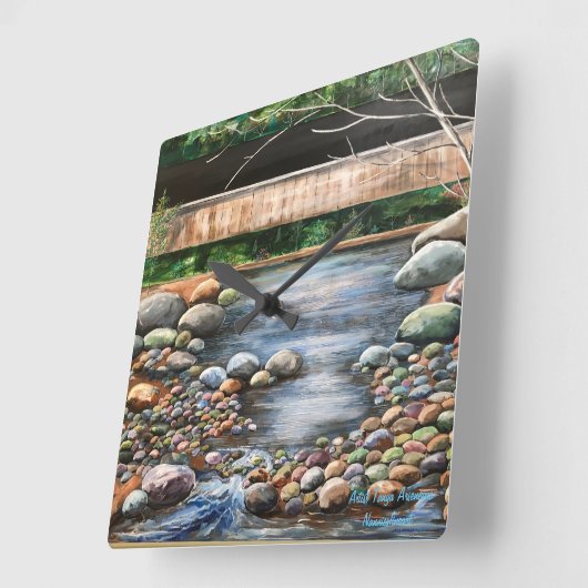 Landschap Brook Art Vierkante Klok (Hoek)