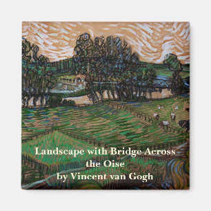 Landschap, Brug over de Oise door Vincent van Gogh Magneet
