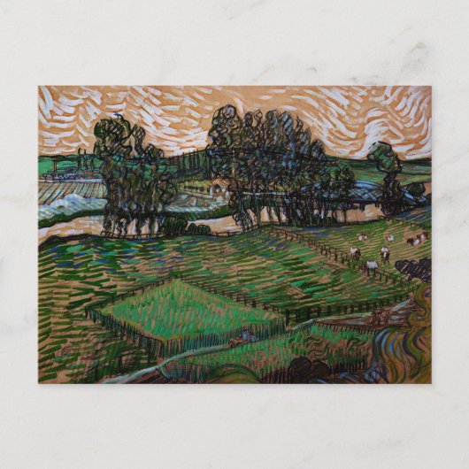 Landschap, Brug over Oise door Vincent van Gogh Briefkaart (Voorkant)
