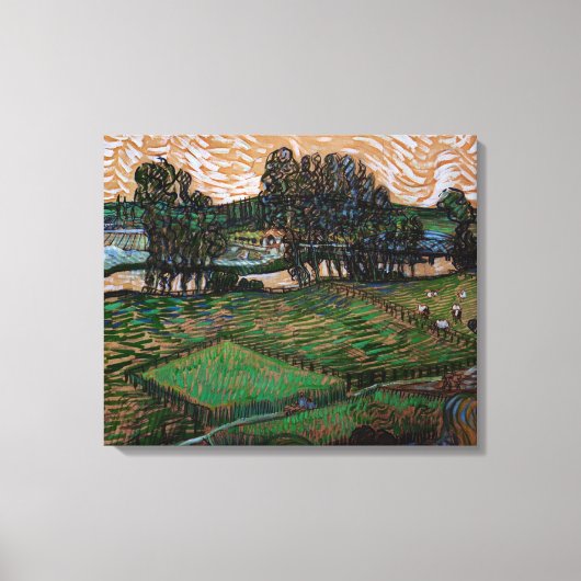 Landschap, Brug over Oise door Vincent van Gogh Canvas Afdruk (Voorkant)