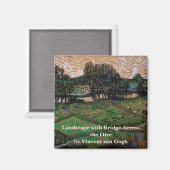 Landschap, Brug over Oise door Vincent van Gogh Magneet (Voorkant / Achterkant)