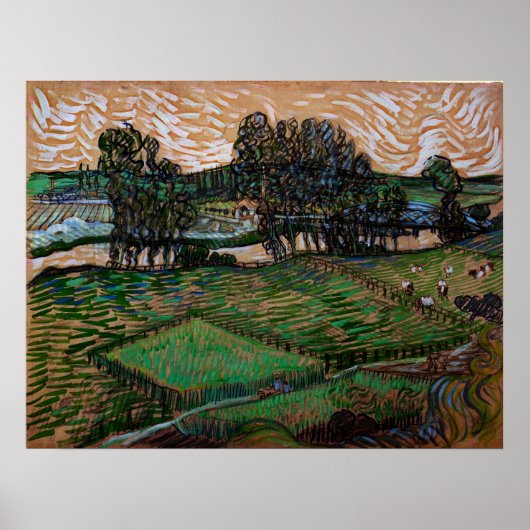 Landschap, Brug over Oise door Vincent van Gogh Poster (Voorkant)