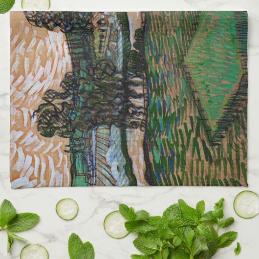 Landschap, Brug over Oise door Vincent van Gogh Theedoek (Gevouwen)