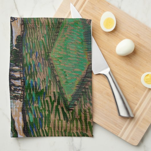 Landschap, Brug over Oise door Vincent van Gogh Theedoek (Quarter Fold)